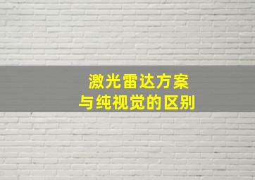 激光雷达方案与纯视觉的区别