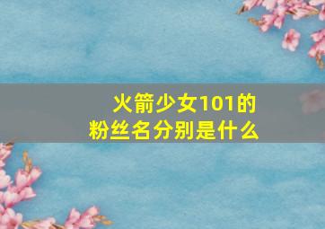 火箭少女101的粉丝名分别是什么