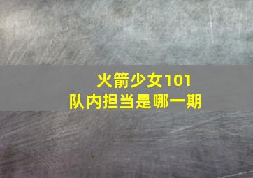 火箭少女101队内担当是哪一期