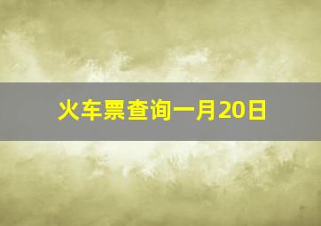 火车票查询一月20日