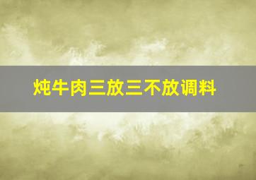 炖牛肉三放三不放调料