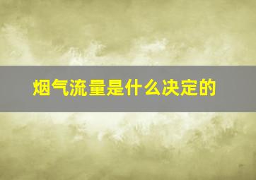 烟气流量是什么决定的