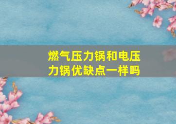 燃气压力锅和电压力锅优缺点一样吗