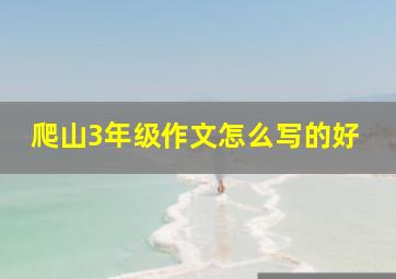 爬山3年级作文怎么写的好