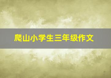 爬山小学生三年级作文