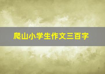 爬山小学生作文三百字