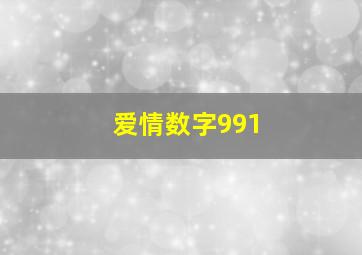 爱情数字991