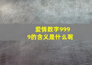 爱情数字9999的含义是什么呢