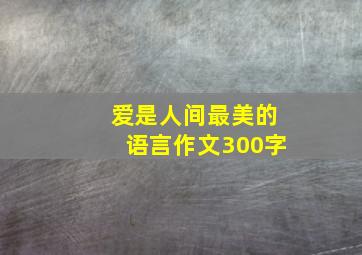 爱是人间最美的语言作文300字