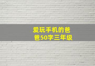 爱玩手机的爸爸50字三年级