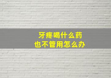 牙疼喝什么药也不管用怎么办