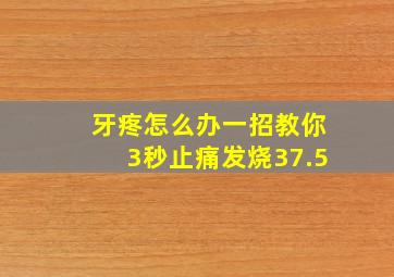 牙疼怎么办一招教你3秒止痛发烧37.5