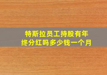 特斯拉员工持股有年终分红吗多少钱一个月