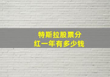 特斯拉股票分红一年有多少钱