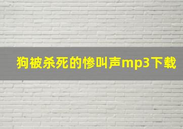 狗被杀死的惨叫声mp3下载