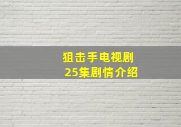 狙击手电视剧25集剧情介绍