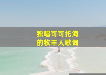 独唱可可托海的牧羊人歌词