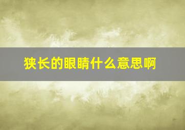 狭长的眼睛什么意思啊