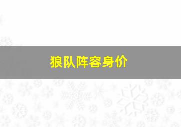 狼队阵容身价