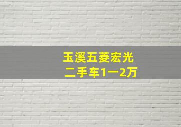 玉溪五菱宏光二手车1一2万