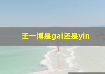 王一博是gai还是yin