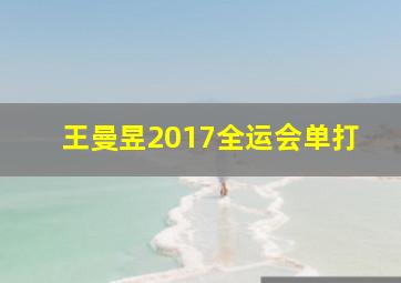 王曼昱2017全运会单打