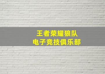 王者荣耀狼队电子竞技俱乐部