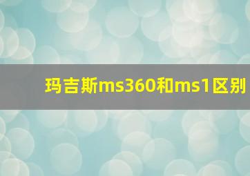 玛吉斯ms360和ms1区别