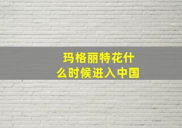 玛格丽特花什么时候进入中国