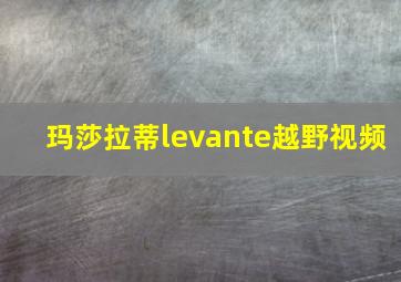 玛莎拉蒂levante越野视频