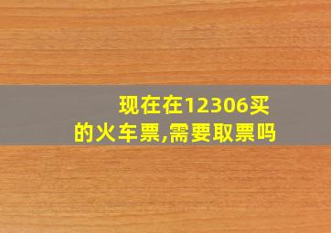 现在在12306买的火车票,需要取票吗