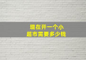 现在开一个小超市需要多少钱