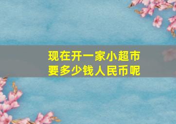 现在开一家小超市要多少钱人民币呢