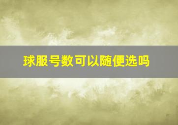 球服号数可以随便选吗