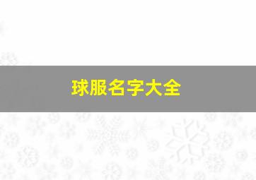 球服名字大全