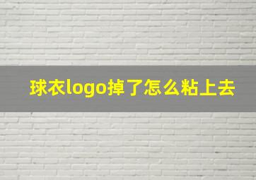 球衣logo掉了怎么粘上去