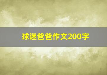 球迷爸爸作文200字