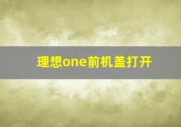 理想one前机盖打开