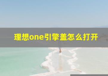 理想one引擎盖怎么打开