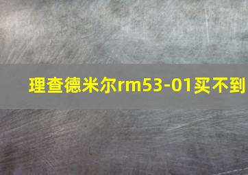 理查德米尔rm53-01买不到