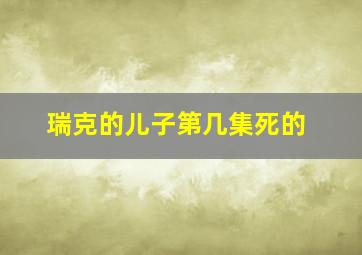 瑞克的儿子第几集死的