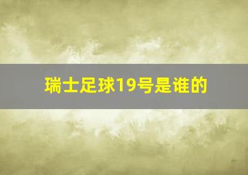 瑞士足球19号是谁的