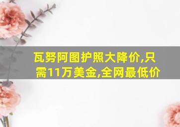 瓦努阿图护照大降价,只需11万美金,全网最低价