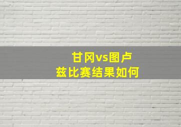 甘冈vs图卢兹比赛结果如何