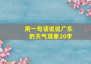 用一句话说说广东的天气现象20字