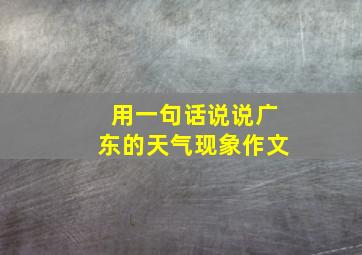 用一句话说说广东的天气现象作文