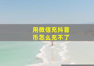 用微信充抖音币怎么充不了