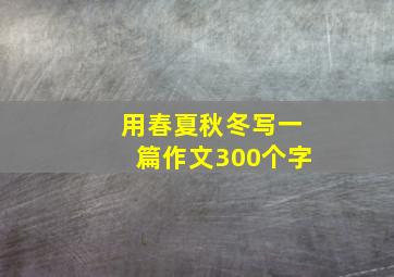 用春夏秋冬写一篇作文300个字