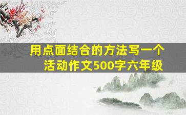 用点面结合的方法写一个活动作文500字六年级