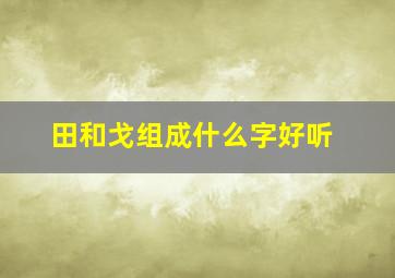 田和戈组成什么字好听